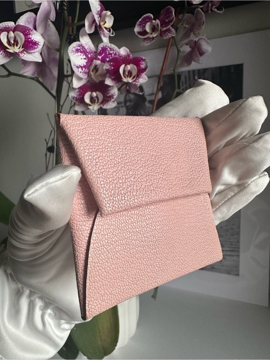 Hermes Handbags - Hermès Bastia Coin Purse Rose Darling Chèvre Mysore Leather Card Holder